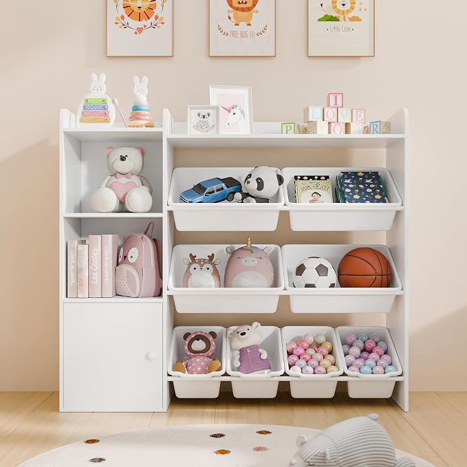 White Toy Storage Organizer, Toy Organizers and Storage Bins, Toy Storage Shelf by Betterhood