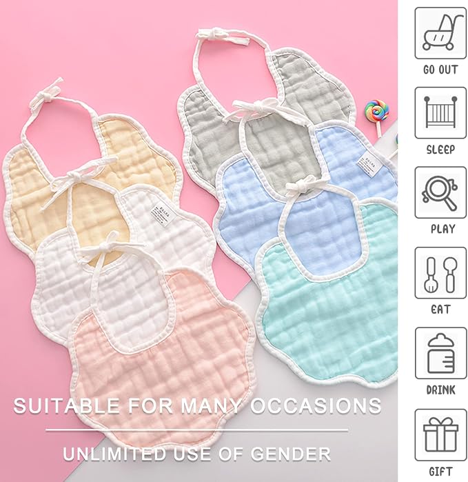 Muslin Baby Bibs for Drooling and Teething Newborn Drool Bibs for Baby Girl Boy - Image 5