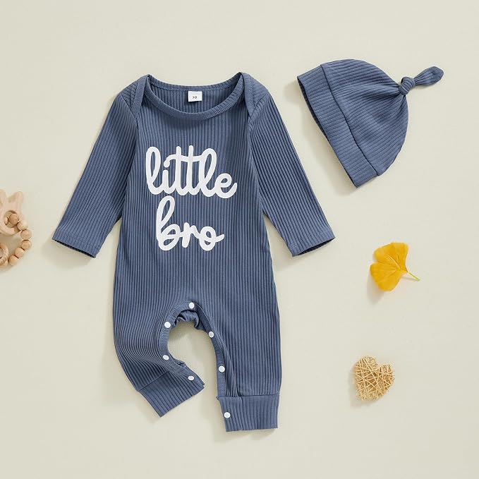 Fernvia Newborn Baby Boy Clothes Letters Print Bodysuit 3 6 9 12 18 Months Long - Image 2