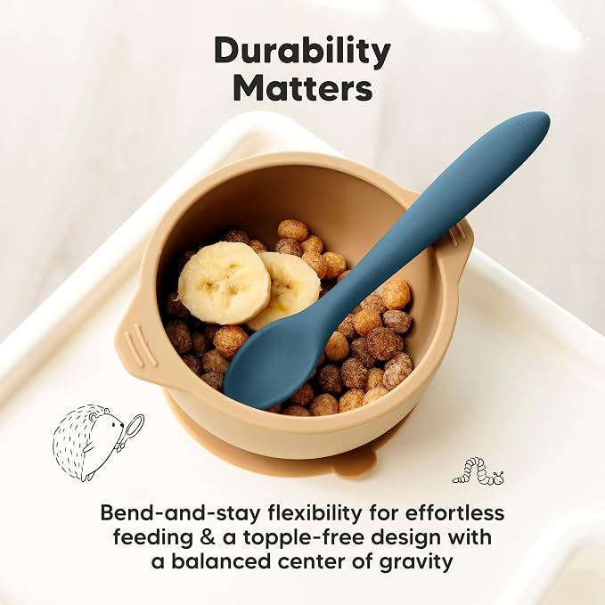 KeaBabies Silicone Baby Spoons, Self Feeding 6-12 months - Image 7