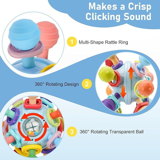 2 Pack Baby Teething Toys 0-6 6-12 Months, Soothing Chew Baby Toys - Image 7