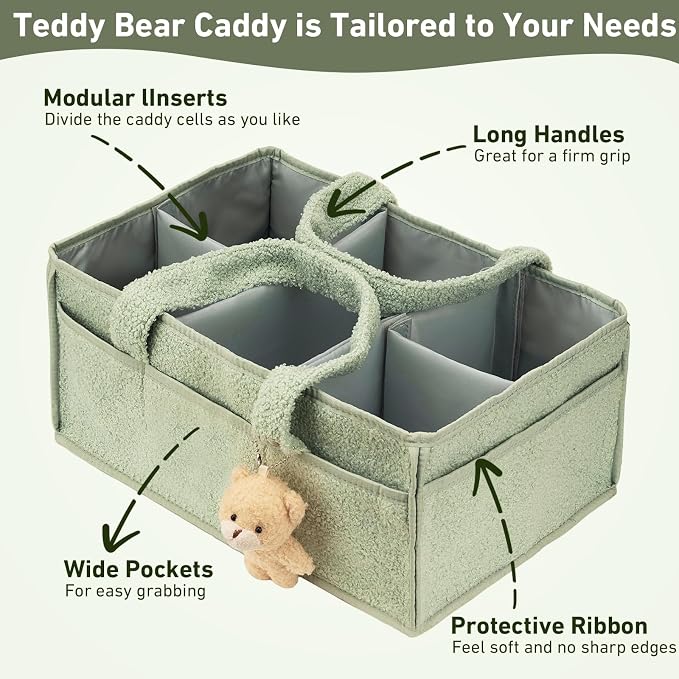 Diaper caddy, and baby essentials. Versatile as a changing table organizer or - Image 5
