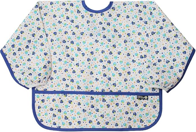 Long Sleeve Waterproof Bib for Toddlers – Feeding Smock for Baby Mealtime by Plie