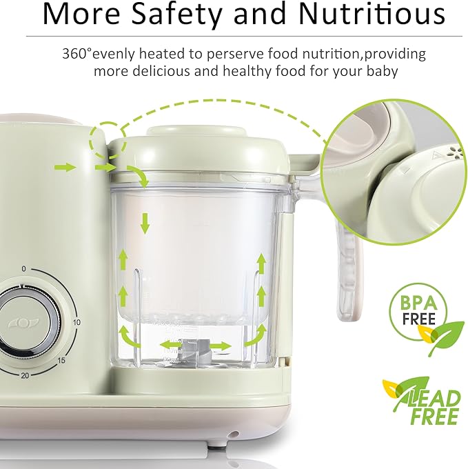 Baby Food Maker, 4 in 1 Baby Food Processor and Steamer, Puree Blender - Image 6