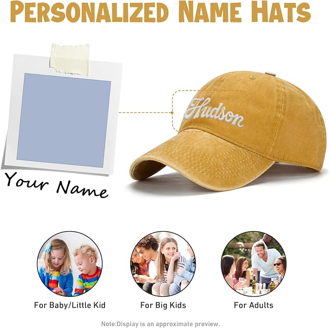 Custom Name Toddler Baseball Cap, Personalized Boys Girls Cotton Embroidered Hat - Image 8
