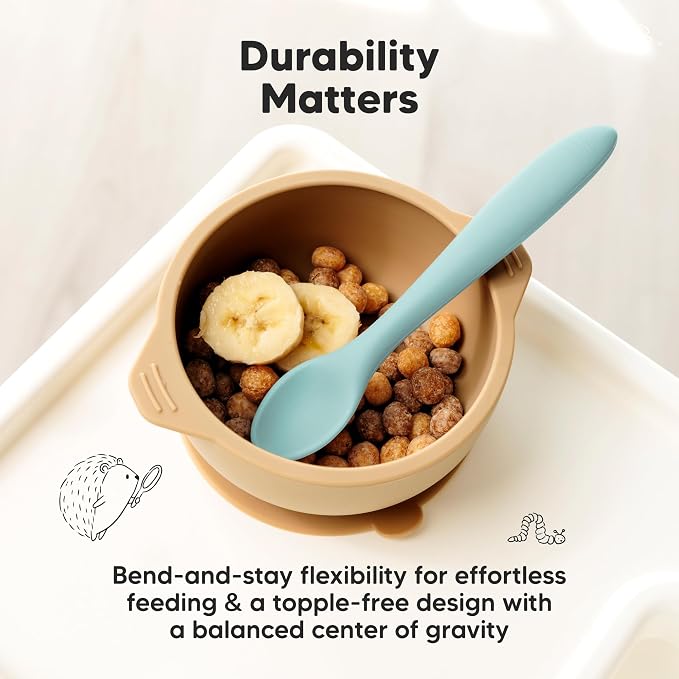 KeaBabies Silicone Baby Spoons, Self Feeding 6-12 months - Image 7