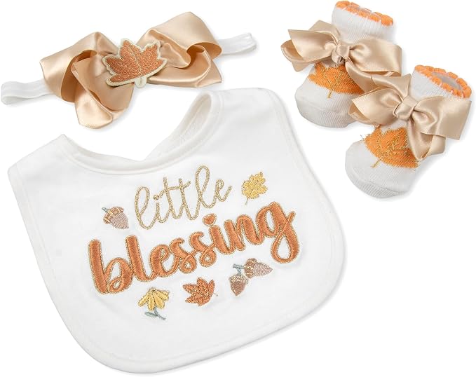 Baby Bib, Booties & Headwear Gift Set – 3 Piece Outfit - Image 2