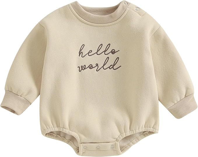 VISGOGO Newborn Infant Baby Boy Girls Oversized Romper Little Dude Sweater by VISGOGO