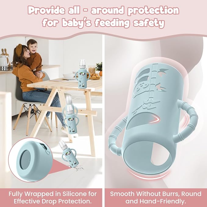 3 PCS Dr Brown Glass Bottles Silicone Sleeves, Compatible - Image 4