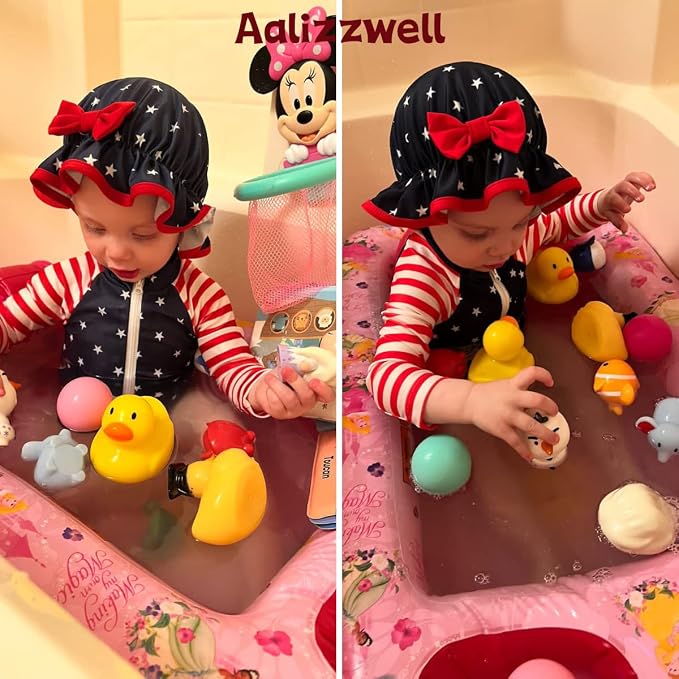 Aalizzwell Baby Girls Long Sleeve One Piece Swimsuit - Image 3