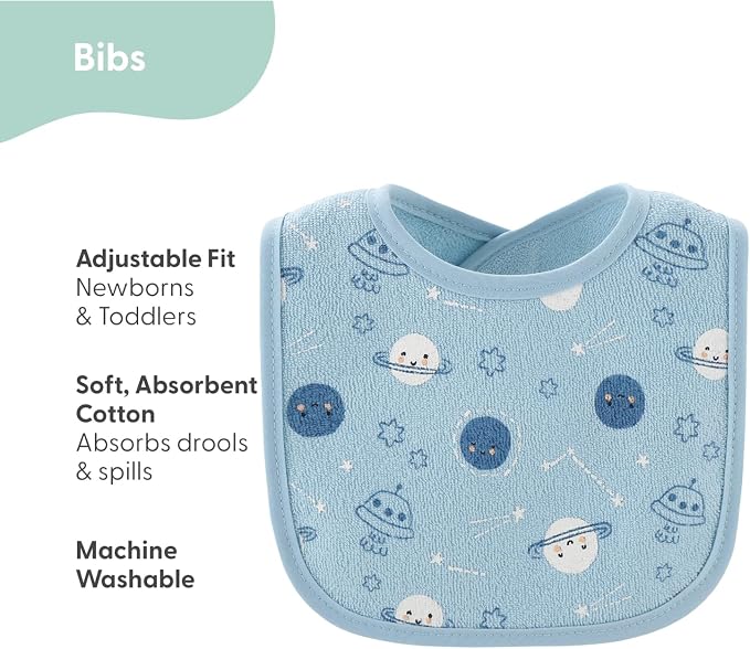 The Peanutshell Baby Boy or Girl Terry Bibs Set of 10-100% Cotton, Absorbent - Image 2