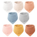 Konssy 8-Pack Muslin Baby Bibs, Absorbent Bandana Drool, 100% Cotton Unisex by Konssy