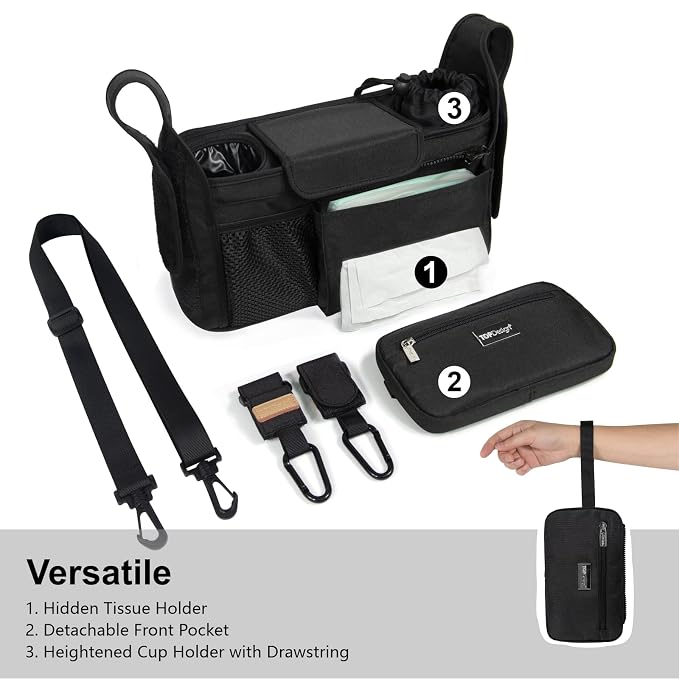 TOPDesign Universal Baby Stroller Organizer, Stroller Caddy - Image 2