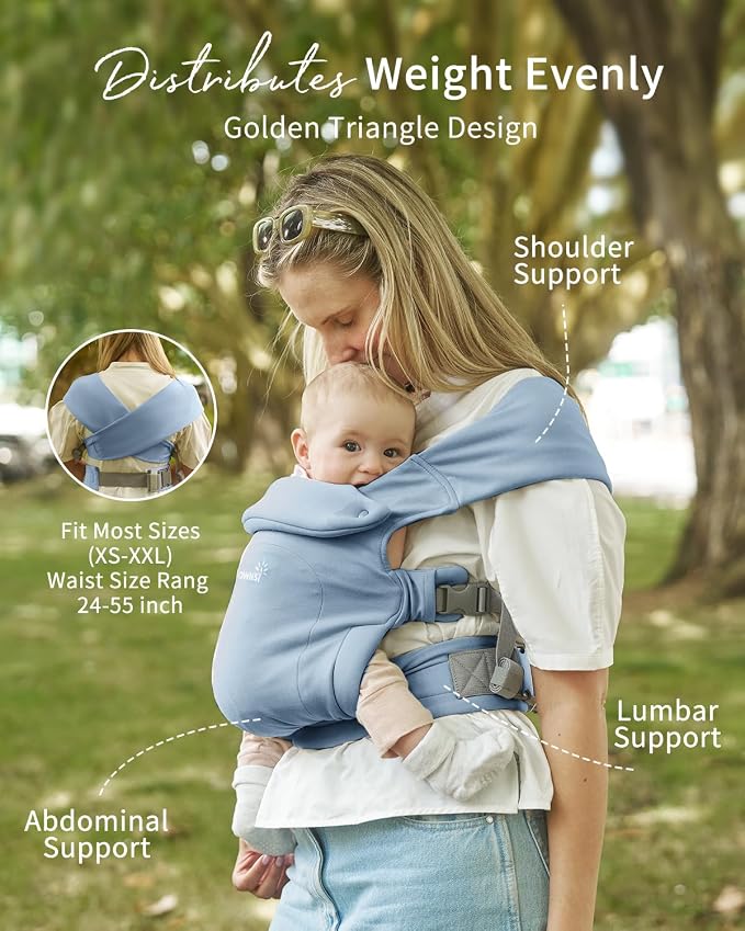 GROWNSY Baby Carrier Newborn to Toddler, Cozy Baby Wraps Carrier, Ergonomic - Image 6