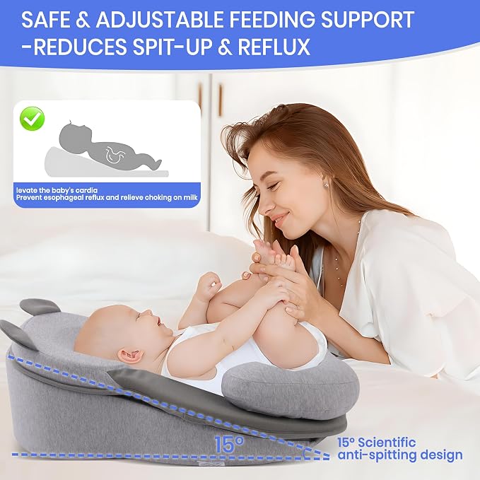 Baby Feeding Pillow, Anti Overflow Feeding Pillow - Image 4