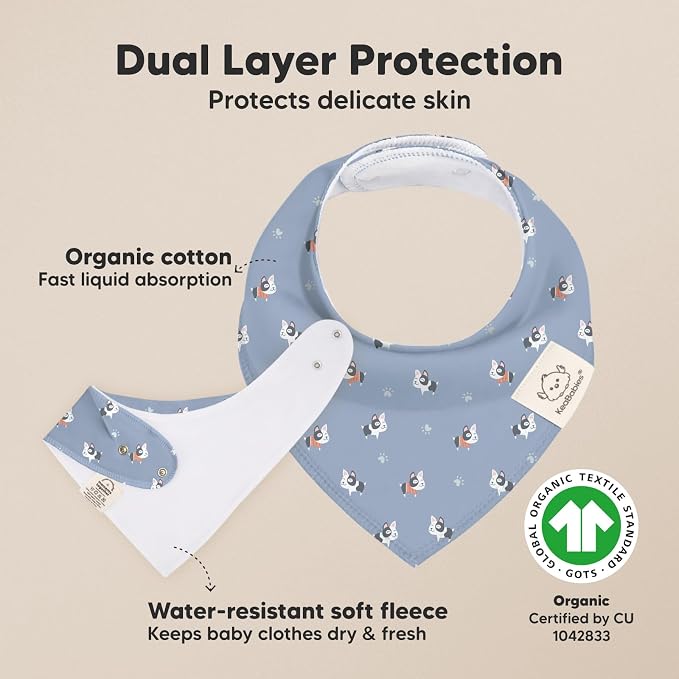 8-Pack Organic Baby Bandana Bibs - Image 2