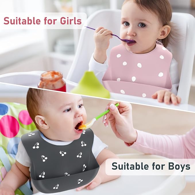 ME.FAN Silicone Baby Bibs for Babies & Toddlers | Adjustable Silicone Bibs Set - Image 4