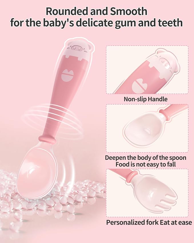 Deejoy Toddler Utensils with Travel Case, Baby Spoons and Forks Set - Image 2