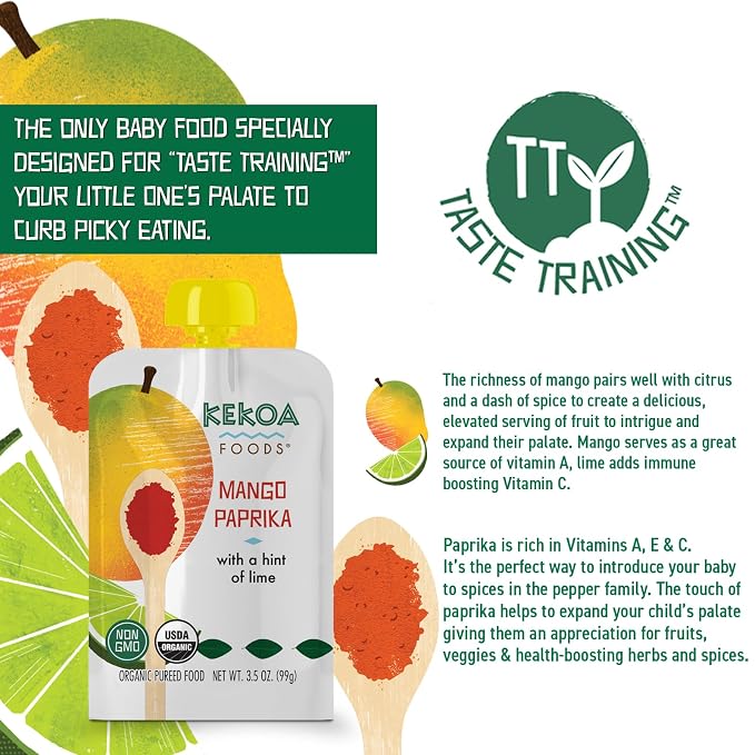 Kekoa Foods Mango Paprika Baby Food Purée | 100% USDA Certified-Organic - Image 4