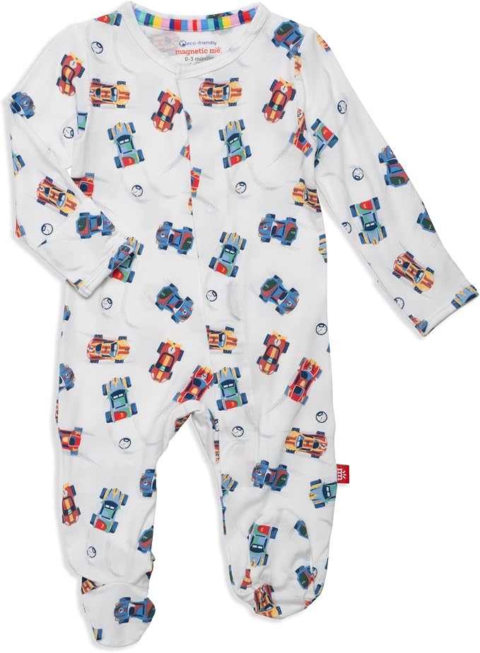 Magnetic Me Boys Modal Magnetic Baby Footie Pajamas | Silky Soft Modal Fabric | by magneticme