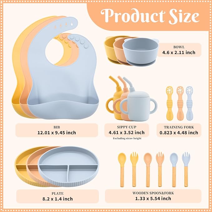 Silicone Baby Feeding Set 21 Pcs, Baby Led Weaning Supplies, Baby Feeding - Image 7