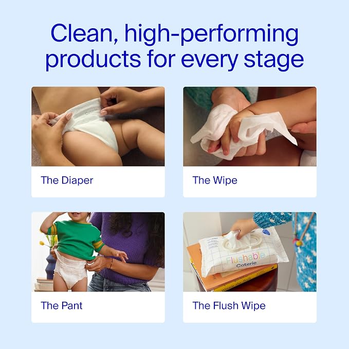 Coterie Flushable Wipes for Sensitive Skin, Hypoallergenic, 99% Water, - Image 7