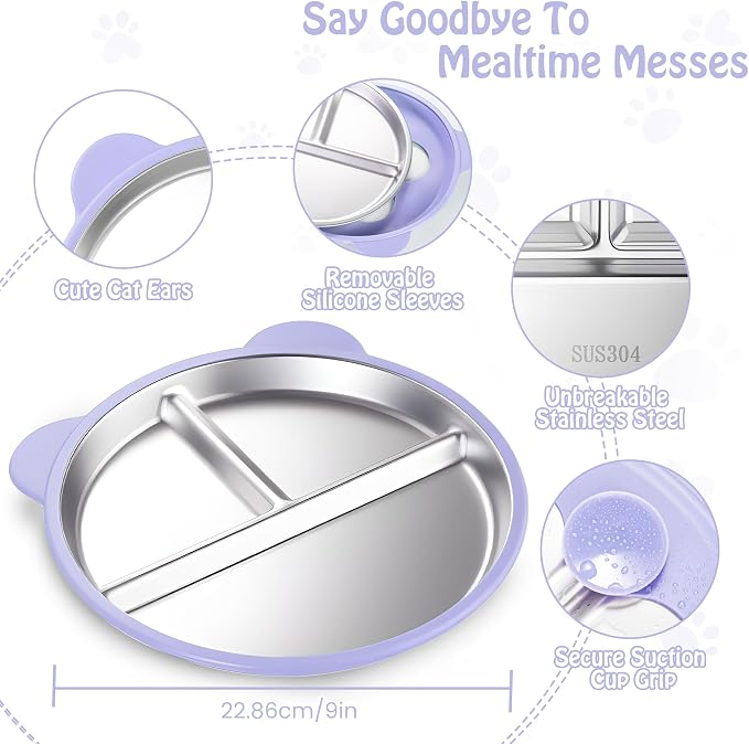 Stainless Steel Kids Plate - Image 2