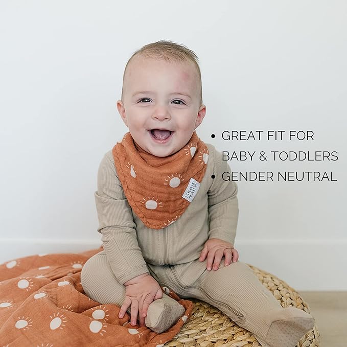 Mebie Baby Muslin Cotton Bib, 3 pack, Baby Bib Set - Image 6