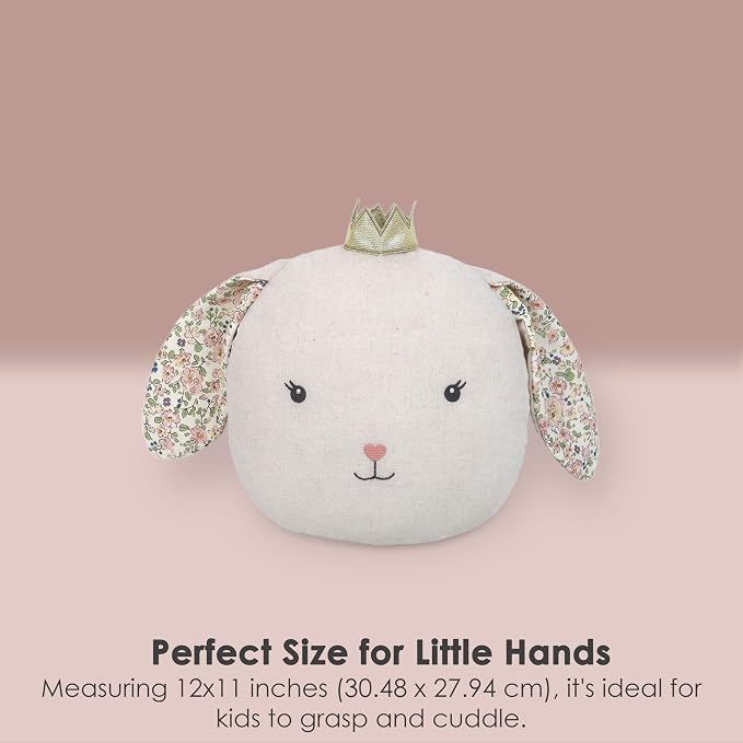 MON AMI Faith Bunny Accent Décor Pillow 12x11”, Plush Rabbit Cuddle Cushion - Image 3