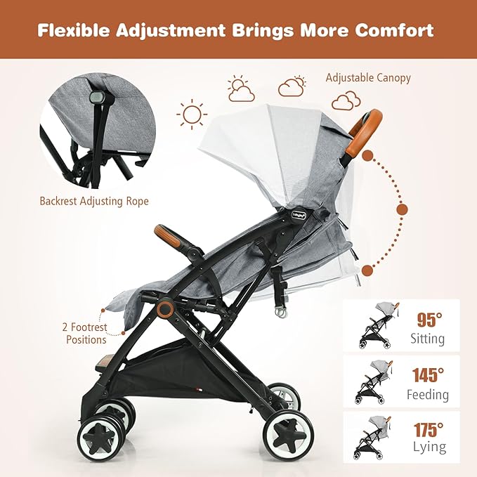 BABY JOY Lightweight Baby Stroller, Compact Toddler Travel Stroller - Image 5