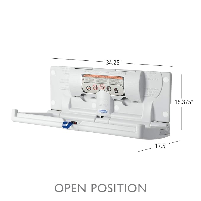 SafetyCraft Horizontal Wall-Mounted Baby Diaper Changing Station - Image 3