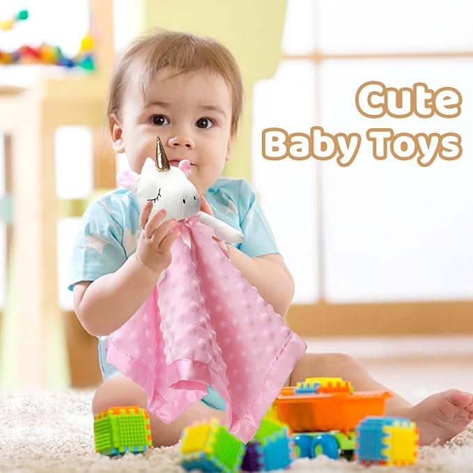 Pro Goleem Unicorn Loveys for Babies Soft Plush Pink Security Blanket for Girls - Image 4