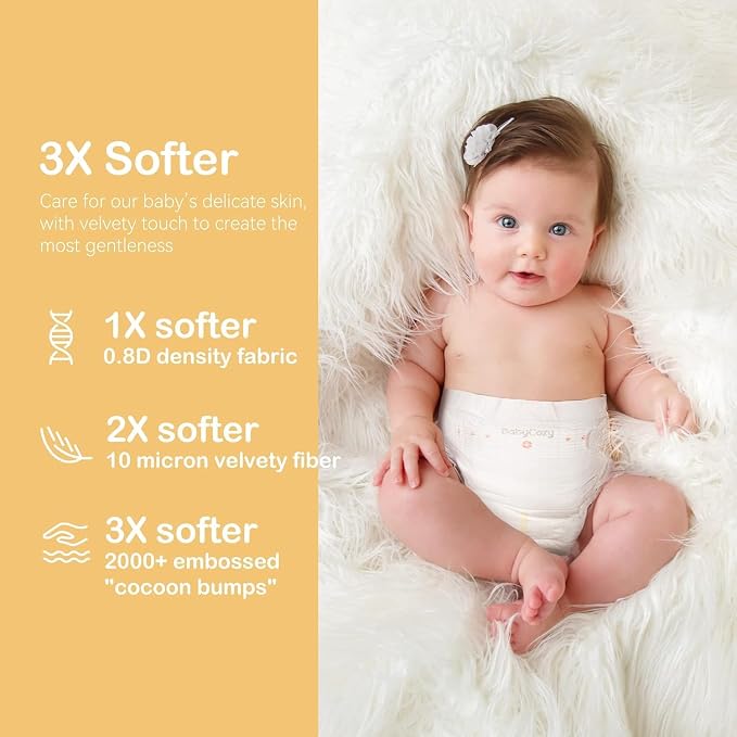 Babycozy Boucy Newborn Diapers for Sensitive Skin, Hypoallergenic Disposable - Image 3