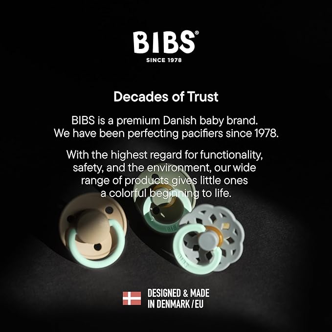 BIBS Pacifiers Colour Collection | Natural Rubber Baby Pacifier | Set of 2 - Image 6