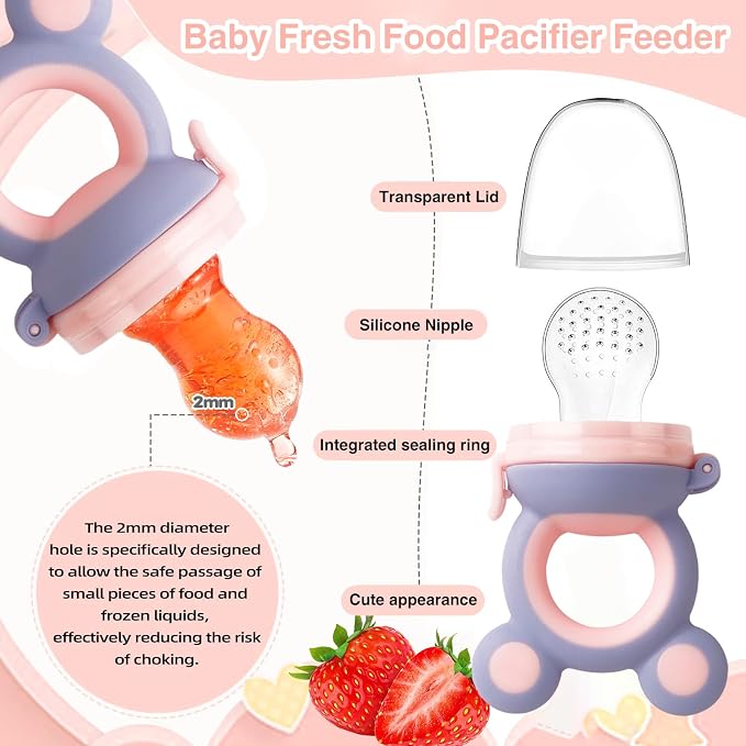 Baby Solids/Frozen Fruit Feeder Pacifier, Infant Teether Toy 4M+, BPA-Free - Image 3