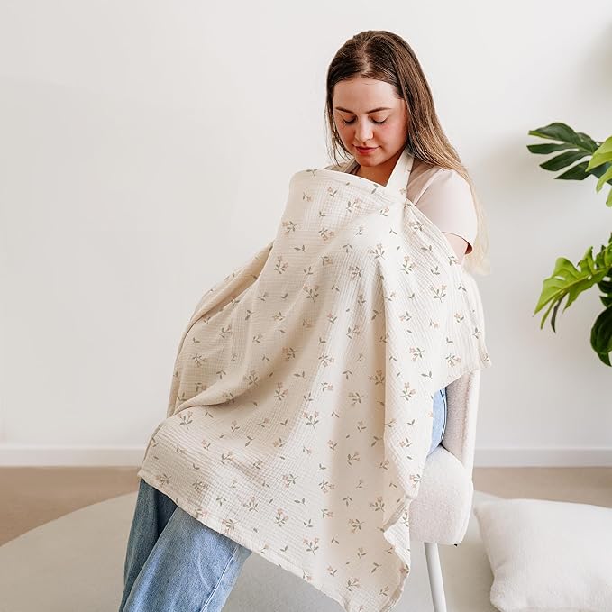 Muslin Nursing Covers for Breastfeeding, Privacy Breast Feeding Cover - Image 3