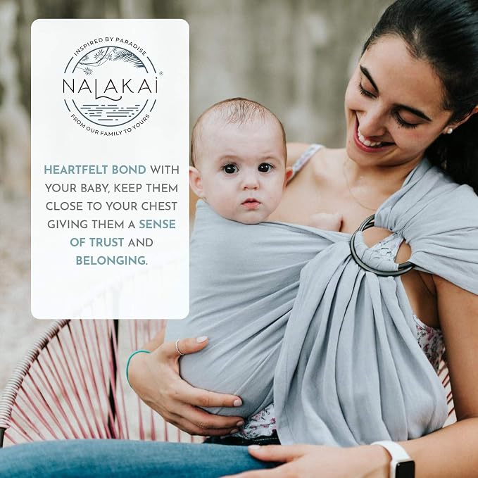 Nalakai Ring Sling Baby Carrier, Soft Linen Baby Sling, Baby Wrap, and Giving - Image 3