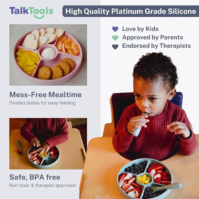 Talktools Bitsy Feeding Kid's Essentials Plate Set – Toddler Utensils, Spoon - Image 8