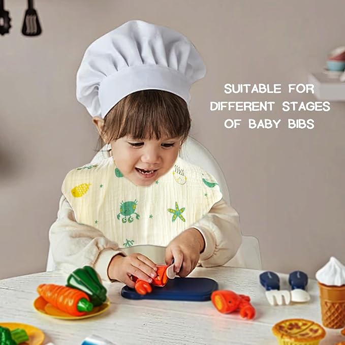 Baby Bibs Muslin Bibs for Baby Girl Boy for Drooling and Teething 10 Pack - Image 6