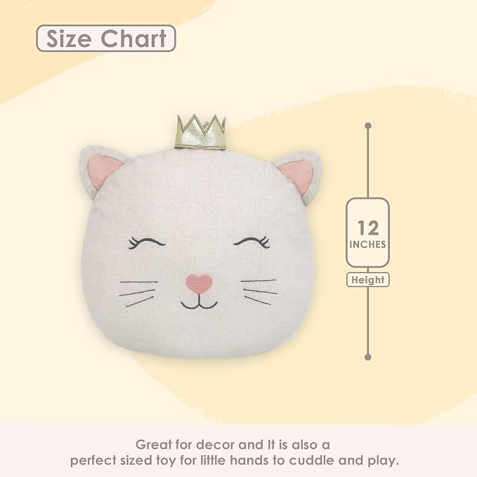 MON AMI Linen Kitty Accent Décor Pillow - Image 2