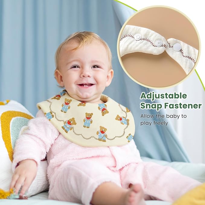 EllieHouse Baby Bibs for Girls Boys 10Pack Muslin Drool Teeth Drooling Teething - Image 4