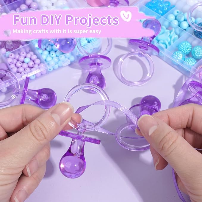 72 Pcs Baby Shower Pacifiers, 2.75’’ Plastic Pacifiers - Image 4