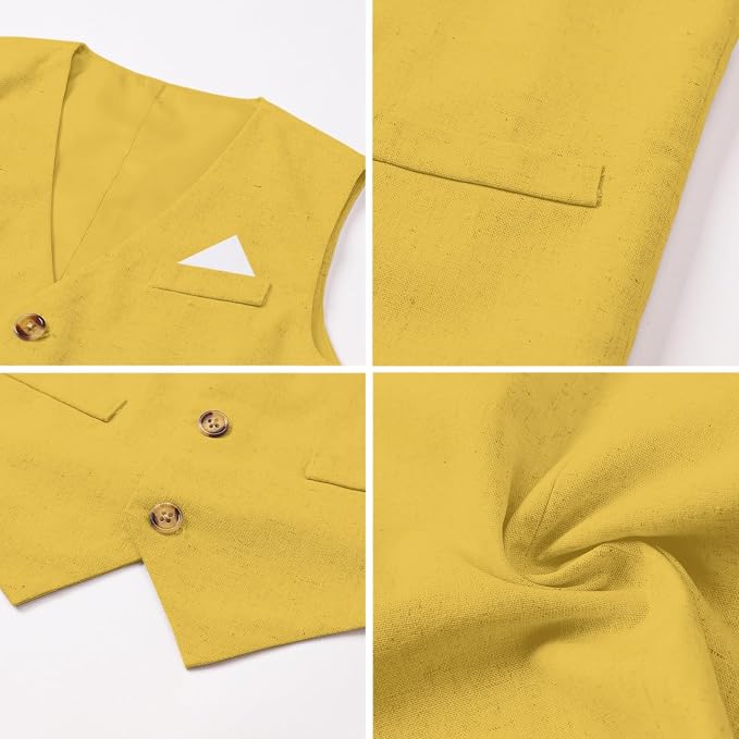 SANGTREE Boys Cotton Linen Suit Formal Set Baby Clothes Boy Gentleman Wedding - Image 4