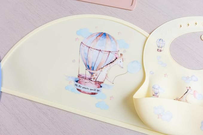 Silicone Baby Bib and Mat | Boys Girls Babies & Toddlers | Waterproof, - Image 2