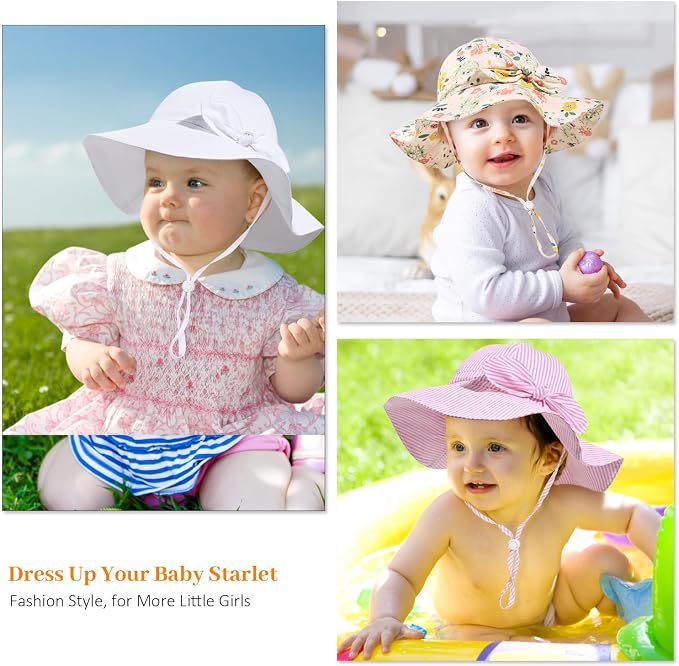 Baby Girl Sun Hat Summer Foldable Beach Hats - Image 7
