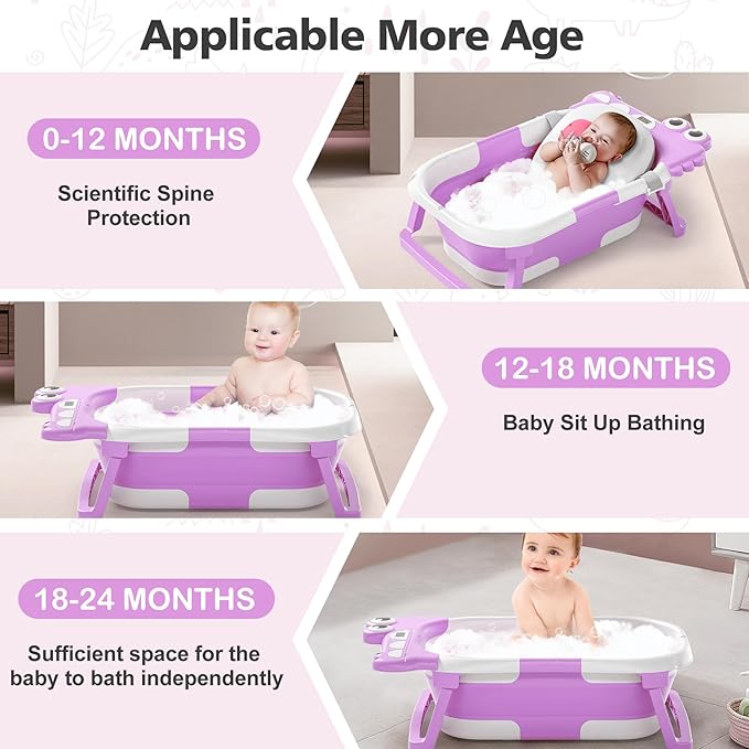 Collapsible Baby Bathtub for Newborn, Foldable Baby Bath Tub - Image 3