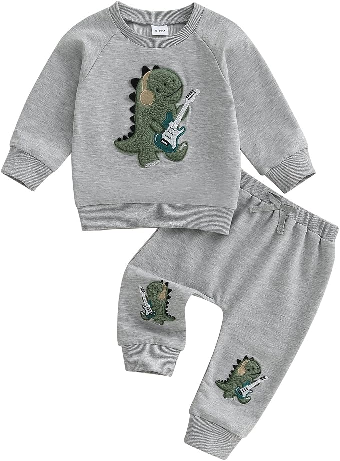 Nyapruwe Toddler Baby Boy Fall Outfit Funny Print Long Sleeve Sweatshirt by Nyapruwe