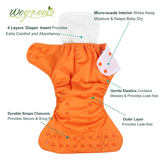wegreeco Cloth Diapers 6 Pack - Image 2