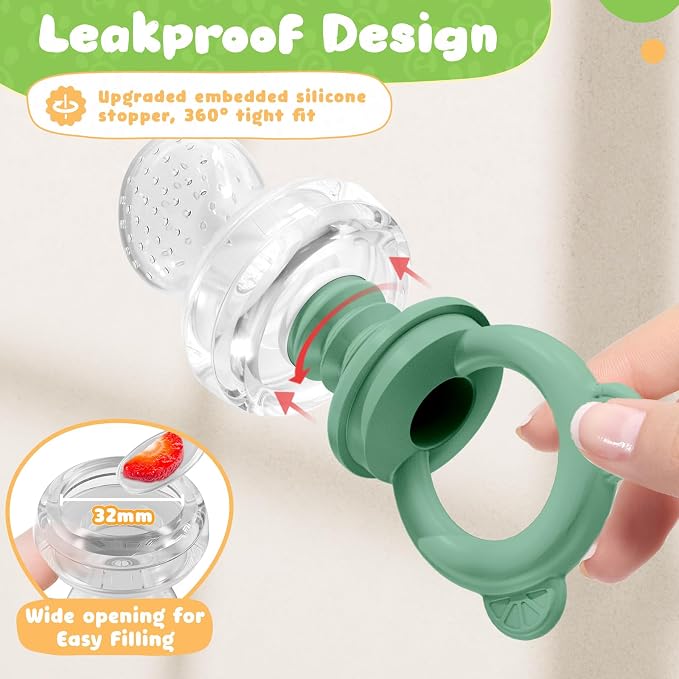 Bear Baby Fruit Food Feeder & Mini Freezer Nibble Tray Combo, 2 Pack Breastmilk - Image 5