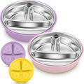Nuogo 2 Pcs Stainless Steel Baby Suction Plates by Nuogo